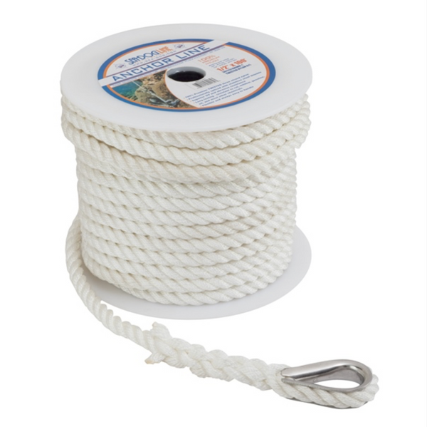 LIGNES D'ANCRAGE TORSADÉE EN NYLON 3/8 X150 (BLANC)