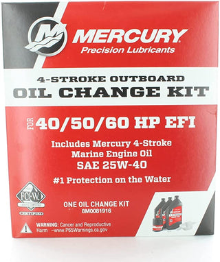 KIT DE CHANGEMENT D’HUILE ET DE FILTRE QUATRE TEMPS MERCURY OEM 40hp 50hp 60hp